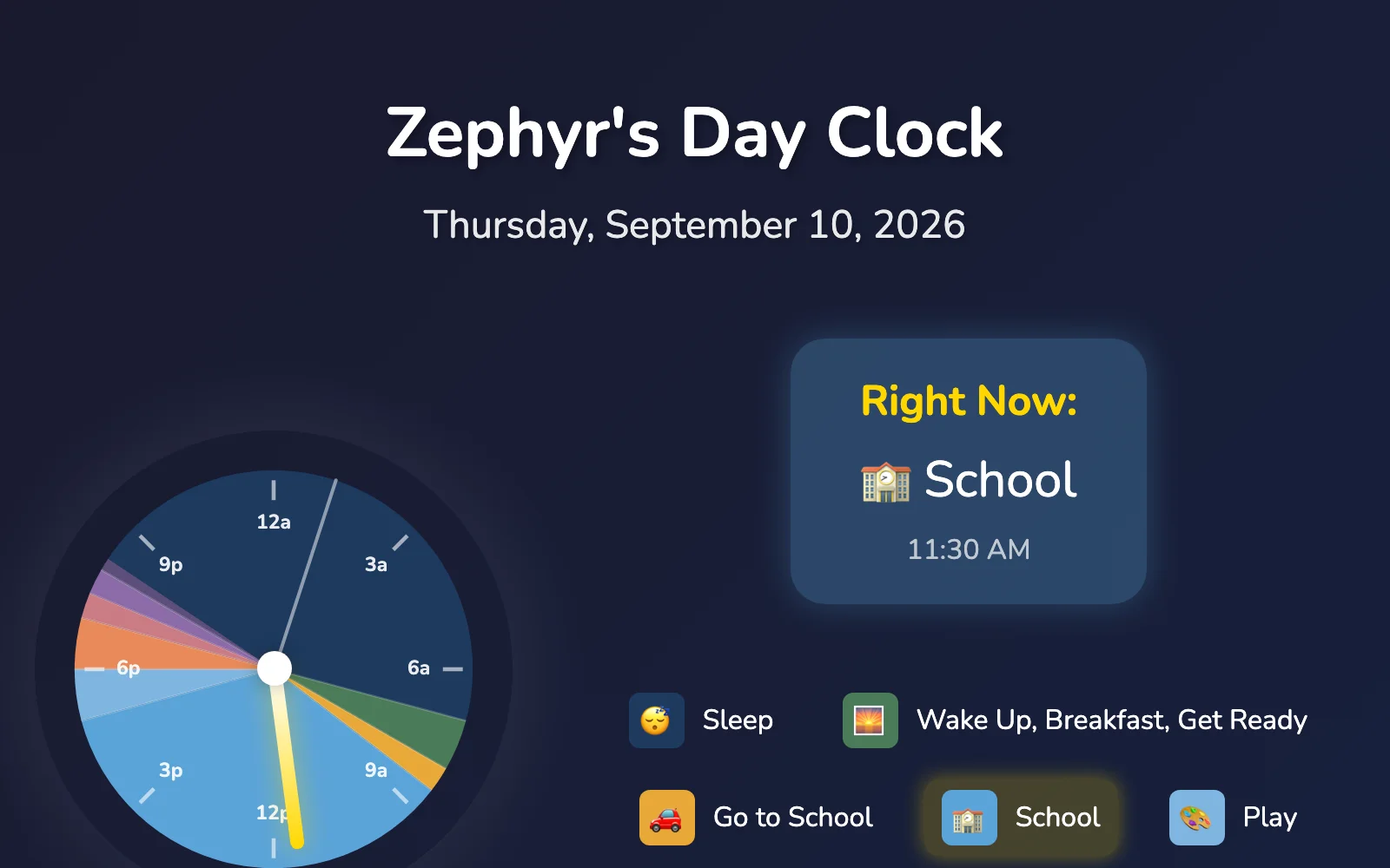 Zephyr Clock screenshot